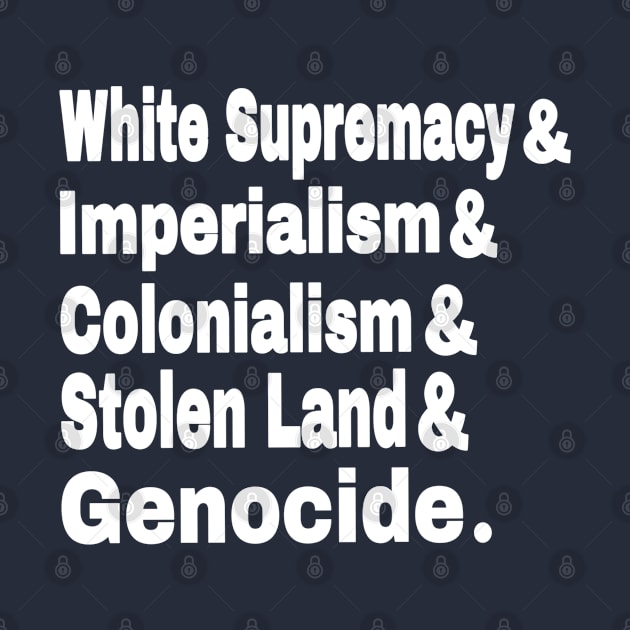 White Supremacy& Imperialism& Colonialism& Stolen Land& GENOCIDE - Back by SubversiveWare