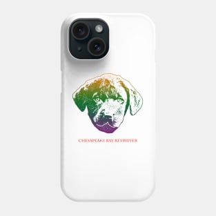 The chesapeake bay retriever head is Violet, Green, Orange Phone Case