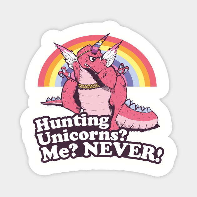 T rex unicorn hunter Magnet by Bubsart78