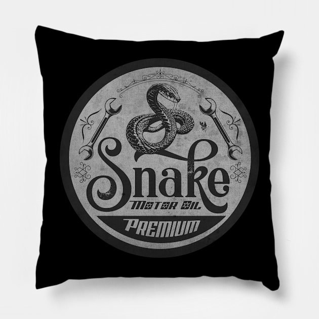 Old Gas Snake BW Pillow by CTShirts