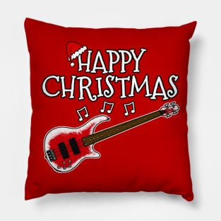 Christmas Bass Guitar Teacher Bassist Xmas 2022 Pillow