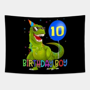 10 Years T-Rex Dino Boy 10Th Birthday Party Tapestry