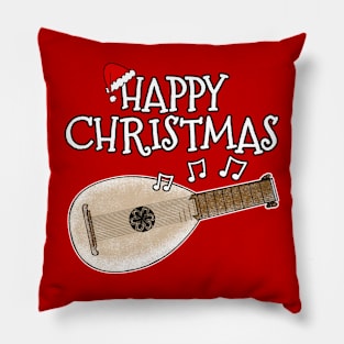 Christmas Lute Lutenist Musician Xmas 2022 Pillow