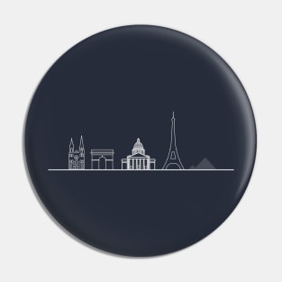 Skyline - Paris - White #2 Pin