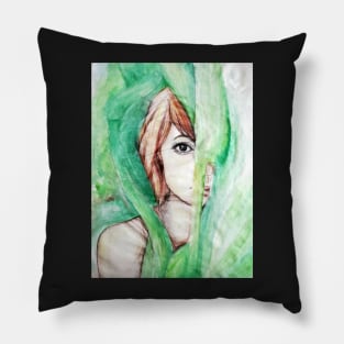 Girl in the Stalks Pillow