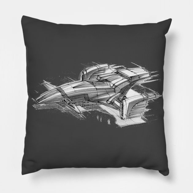 Spaceship Pillow by ruta13art