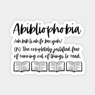 Abibliophobia Definition - Bookish Reader Funny Dictionary Magnet