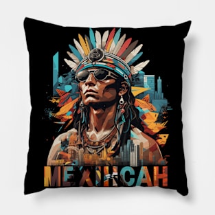 Urban Nahuatl Essence - Mēxihcah Pride High Contrast Streetwear Pillow