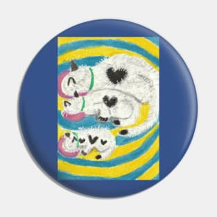 cat family dinnertime art Pin