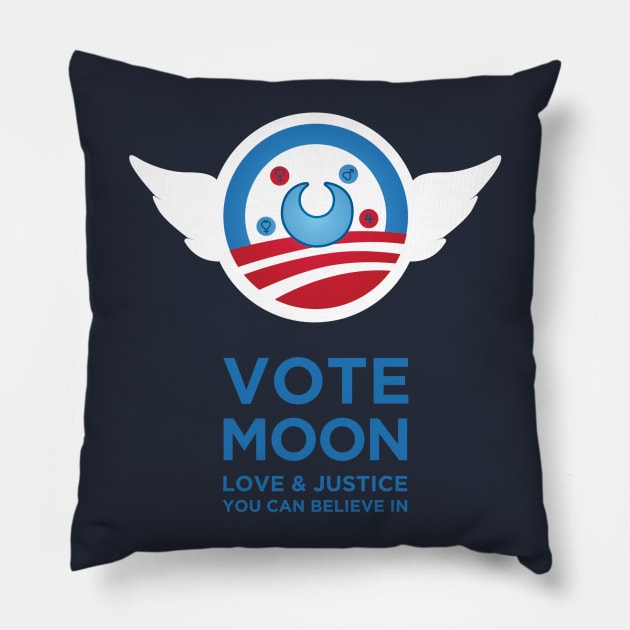 Vote Moon Pillow by RachaelMakesShirts