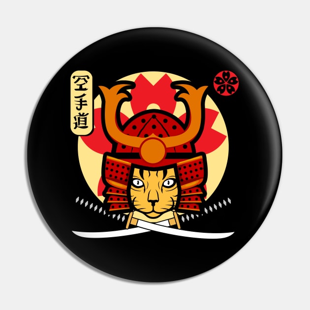 Samurai Cat Pin by FullOnNostalgia