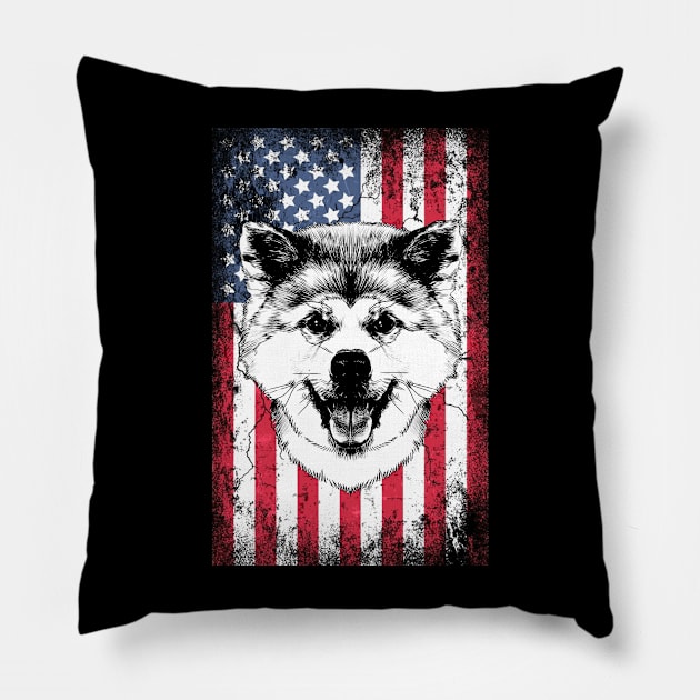 Patriotic Shiba Inu American Flag Pillow by Sinclairmccallsavd
