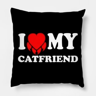 I Love My Cat Friend Costum,Funny Design With cat Nail heart Pillow