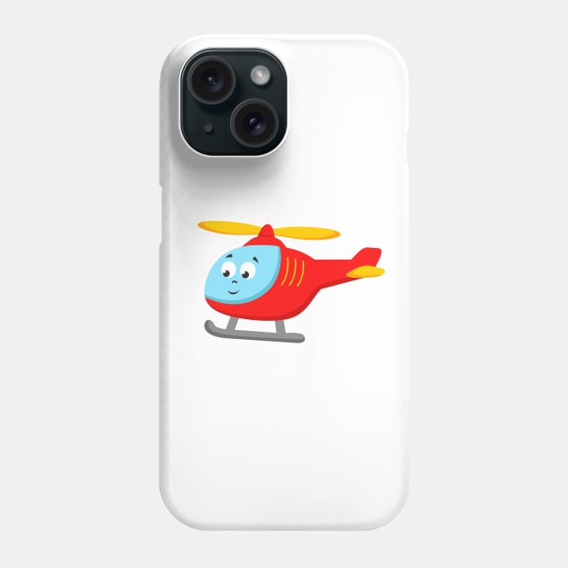 Red Chopper Helicopter Toddler Boys Girls Phone Case by samshirts