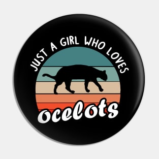 Girl cute ocelot fan saying animal women Pin