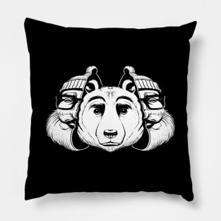 Bear Inside Black And White Pillow