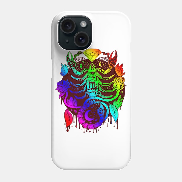 Rainbow Mystic Scorpio Zodiac Phone Case by kenallouis