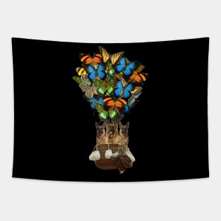 German Shepherd Dog Butterfly Hot Air Balloon Tapestry