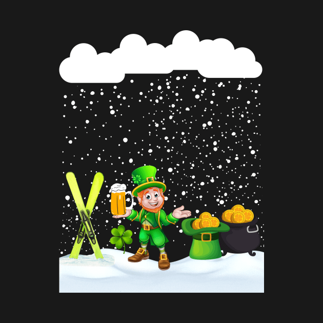 St patricks Day snow Ski on St Patricks day snowfall and snowflakes by Artstastic