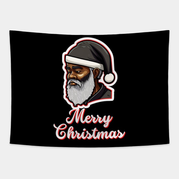 Black Santa, African American Santa Tapestry by UrbanLifeApparel