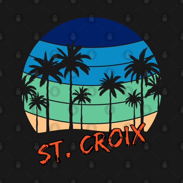 St. Croix Retro Vintage Sunset Beach Design by eliteshirtsandmore