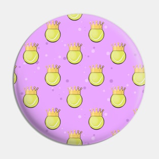 King Tennis - Seamless Pattern on Purple Background Pin