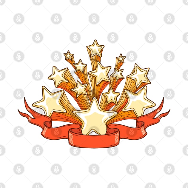 Dooddle Gold Stars and Red Banner by devaleta