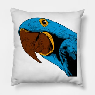 Hyacinth Macaw Parrot Comic Style Art Pillow