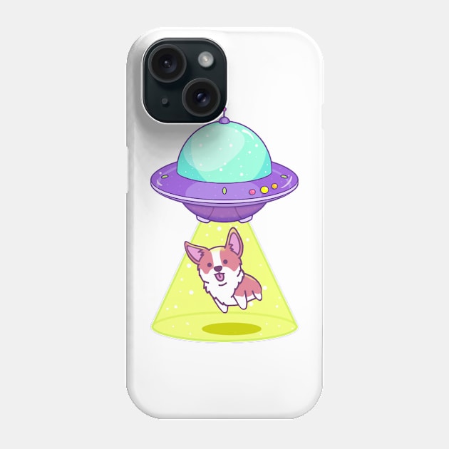 Dog Abduction - Alien Spaceship Phone Case by SpellsSell