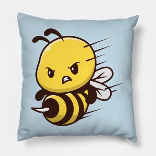 Cute Bee Attack Cartoon Pillow