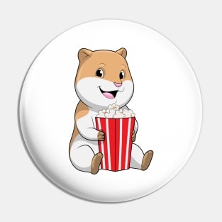 Hamster with Cone of Popcorn Pin