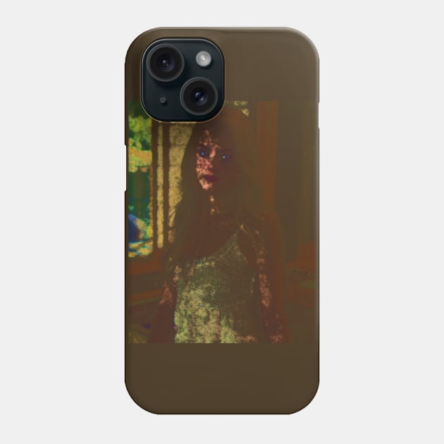 Picture of a beautiful girl with blue eyes, rough and noisy textures. Somehow so beautiful. Phone Case by 234TeeUser234