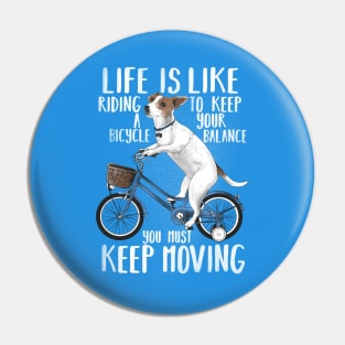 Dog riding a bicycle Pin