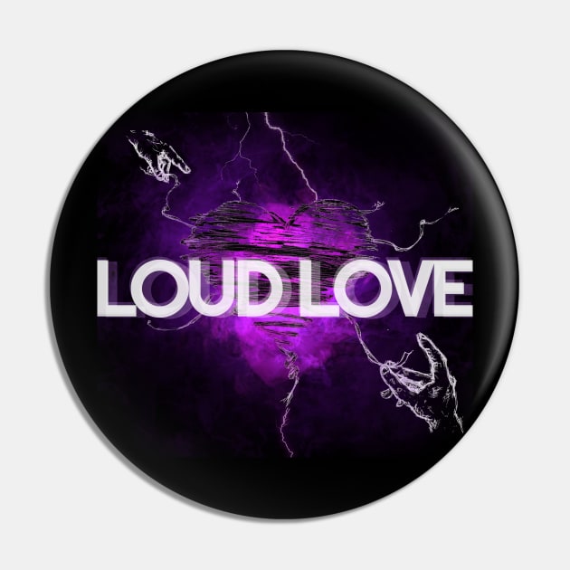 LOUD LOVE - Paralax Design Pin by Rabid Penguin Records