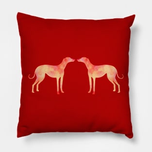 Yellow and orange Greyhound dog, version 2 Pillow