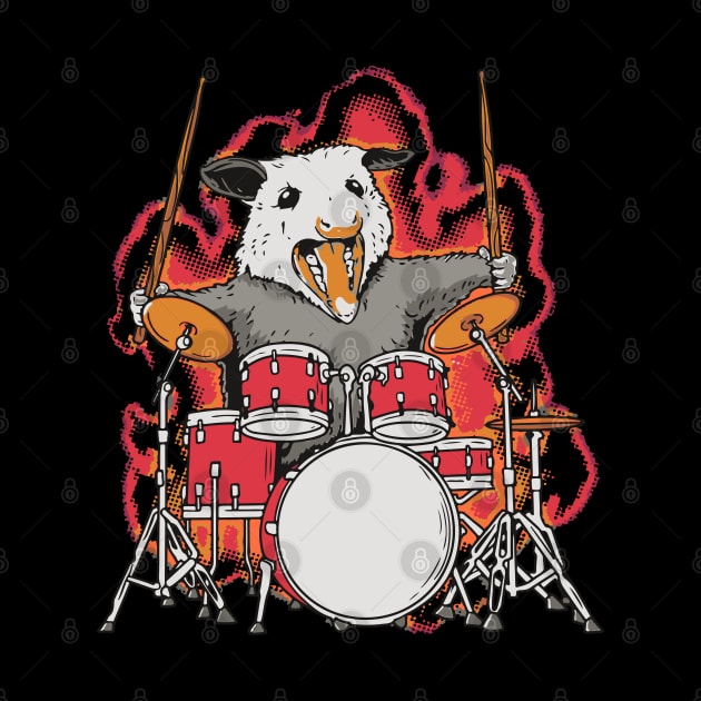Crazy Possum playing Drums by susanne.haewss@googlemail.com