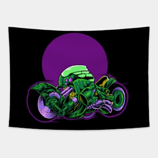 Cyberpunk Motorcycle Tapestry