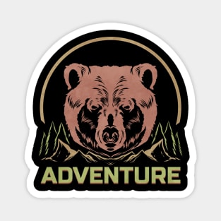 Grizzly Bear Adventure Camping Hiking Nature Magnet