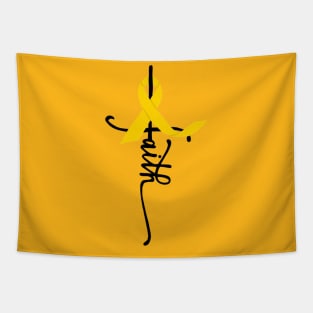 Faith Awareness Ribbon (Yellow) Tapestry