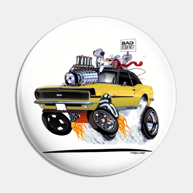 RAT POWER 1968 Yellow Camaro Pin by vincecrain