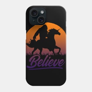 Bigfoot Riding Unicorn Vintage Sasquatch Phone Case