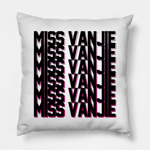 Miss Vanjie! (8) - Black Text On Pink Gradient Shadow BackDrop Pillow by mareescatharsis