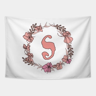 Letter S Rose Pink Initial Monogram - Letter s Tapestry