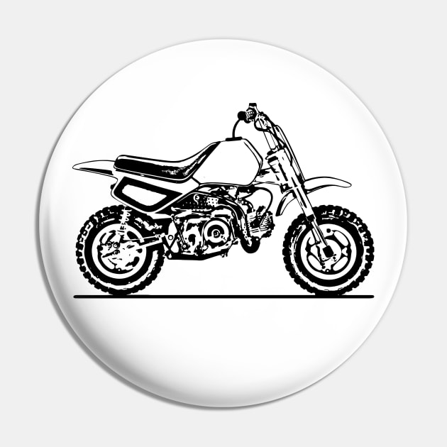 Z50R Motorcycle Sketch Art Pin by DemangDesign