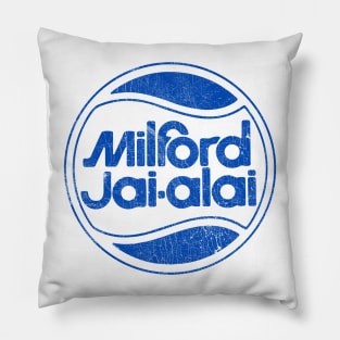 Milford Jai-Alai -- Retro 1970s Aesthetic Pillow