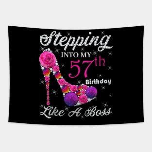 Cute Gift,Queens, Stepping Into My 57th Birthday Like A boss Tank Top Tapestry