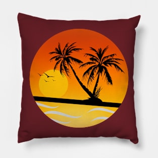 beach palm trees Pillow