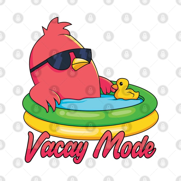 Vacay Mode Funny Bird Cartoon by Mandra