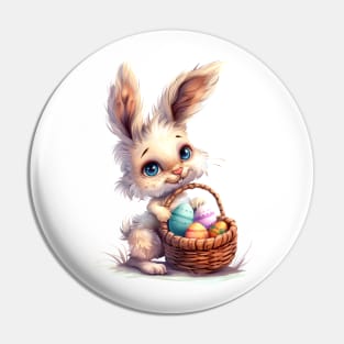 Cute Easter Bunny, Watercolor. Pin