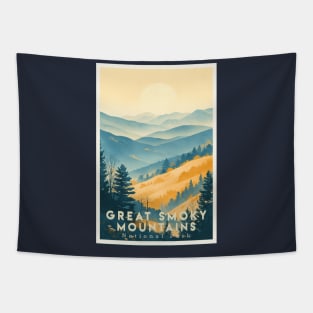 Great Smoky Mountains national park travel poster Tapestry